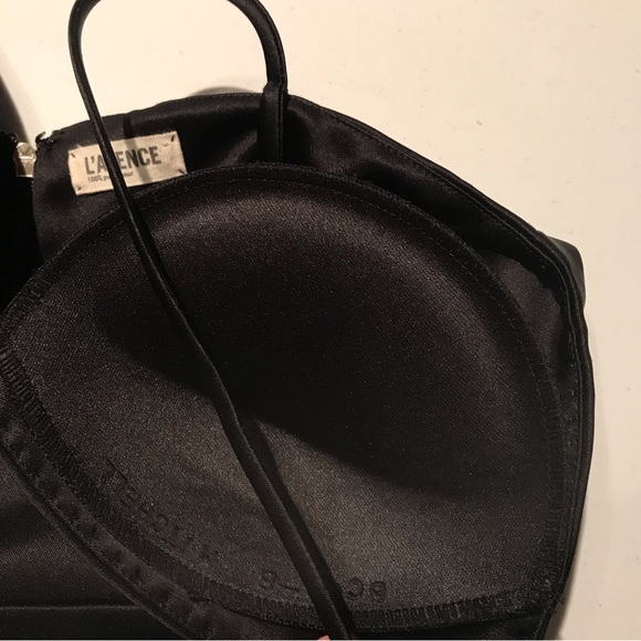 🖤L’Agence Satin Padded Spaghetti Strap Crop Top in Black Size 0 - Picture 5 of 11